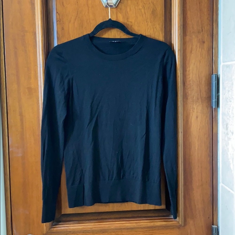 Theory Black Crew Neck Sweater